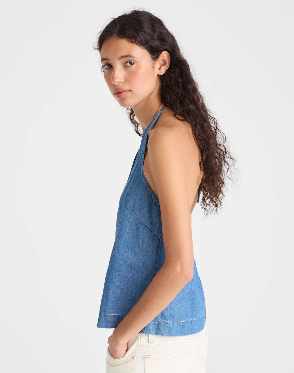 Denim Halter Shell Top
