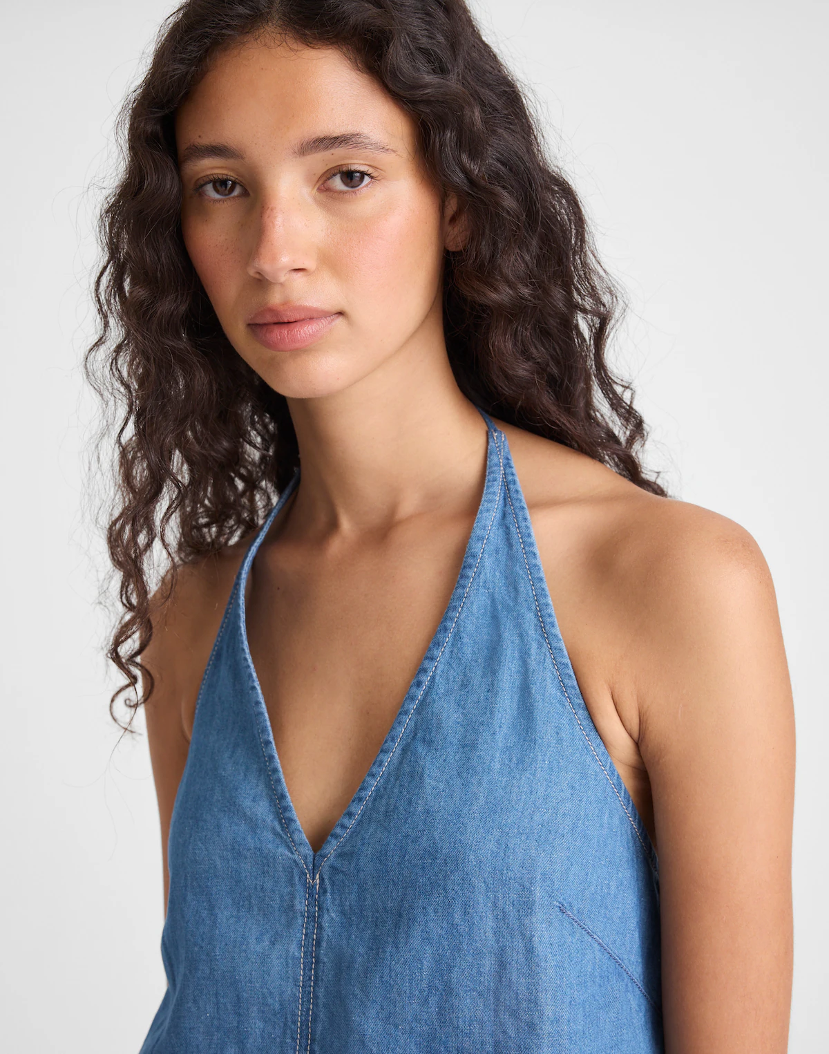 Denim Halter Shell Top