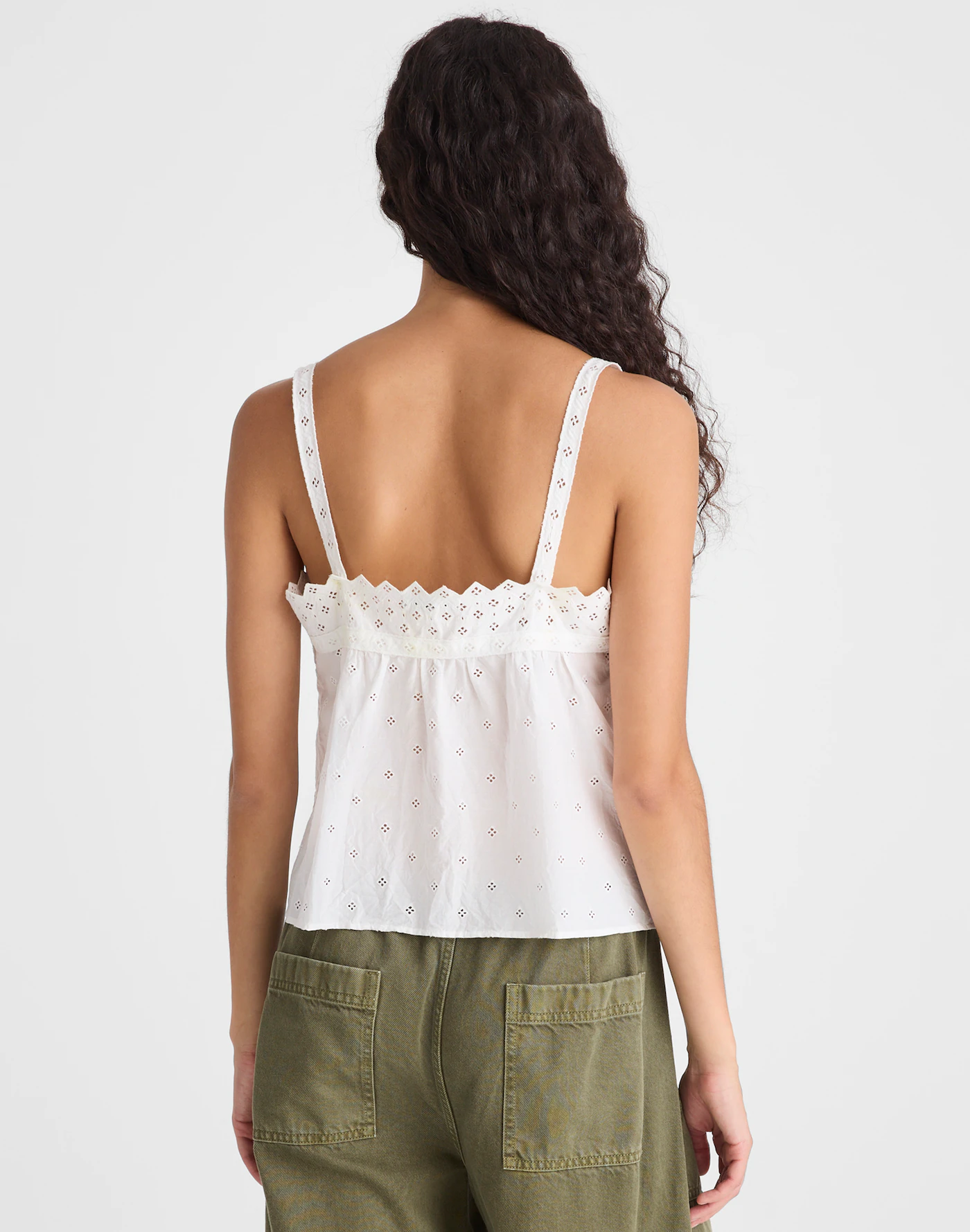 Embroidered Eyelet Tank