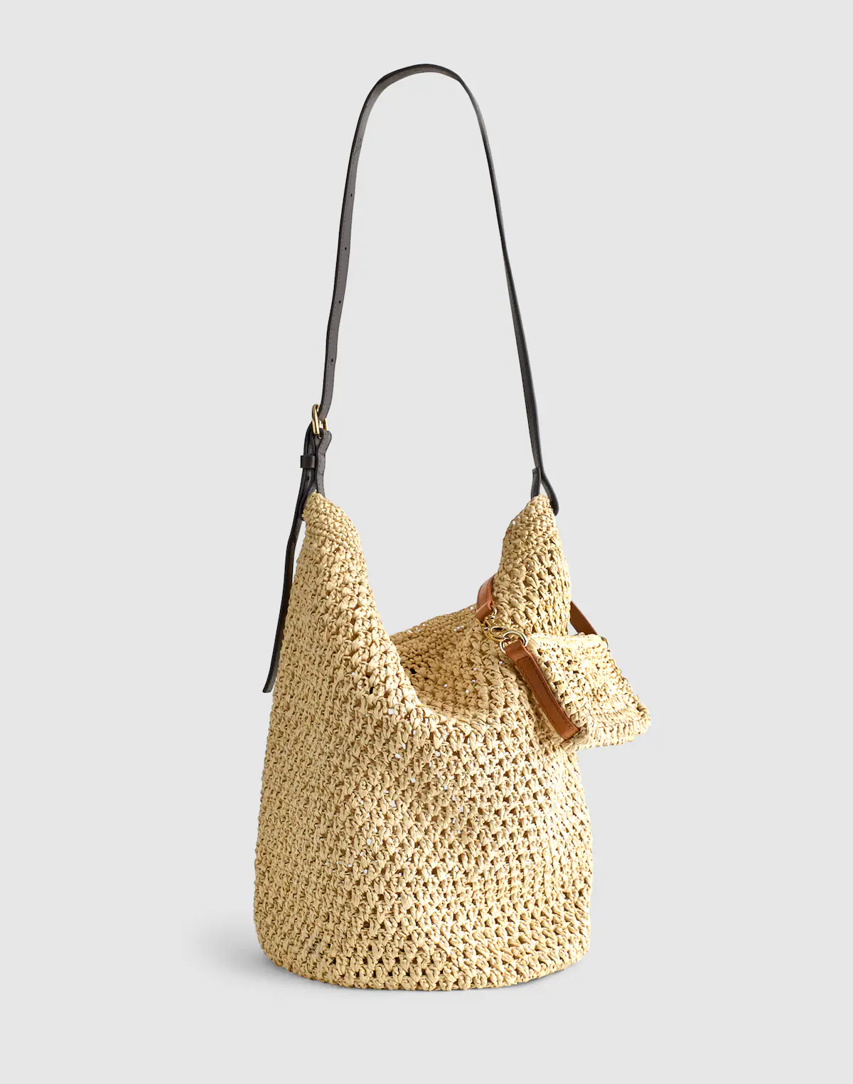 Handwoven Straw Bucket Bag
