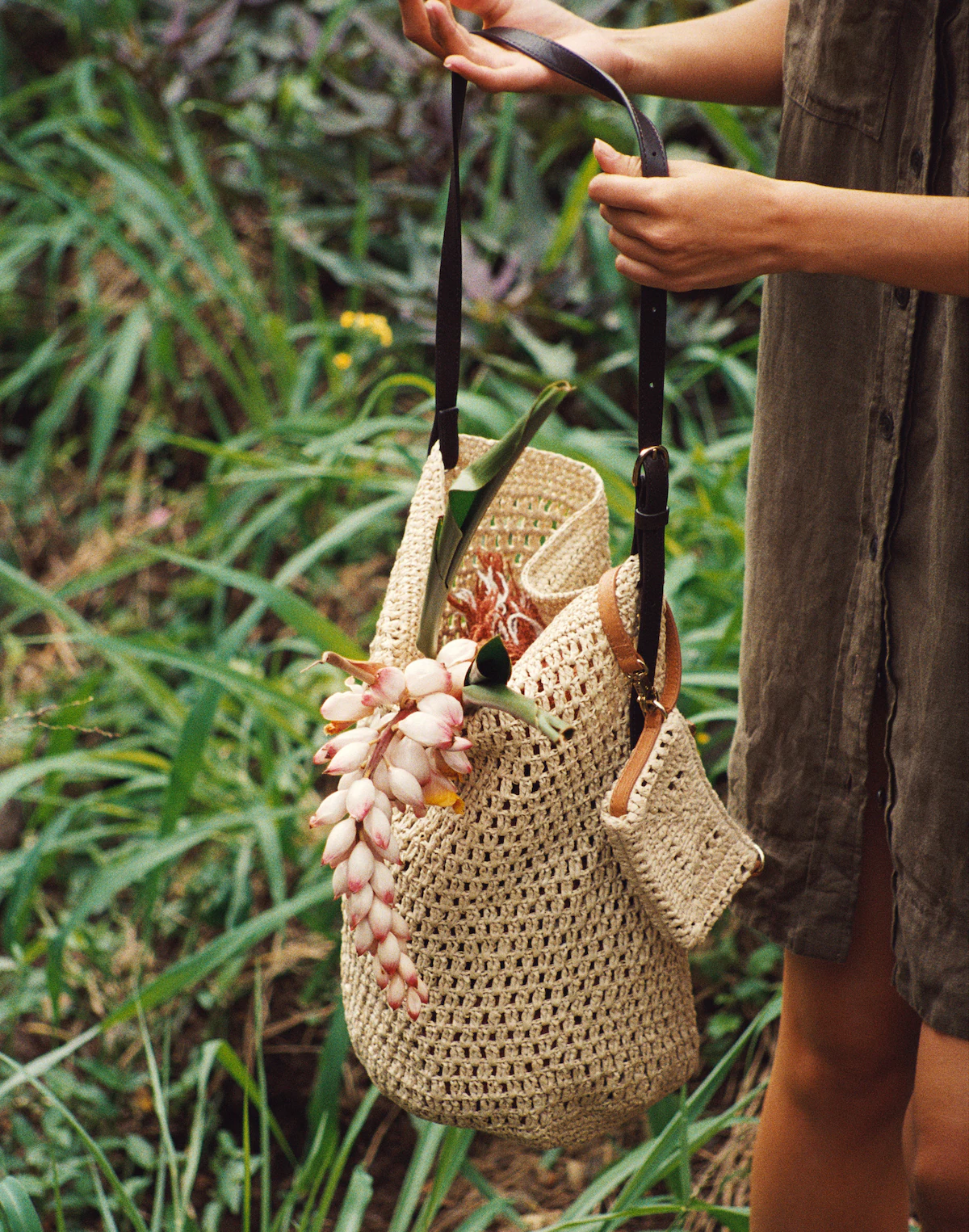 Handwoven Straw Bucket Bag