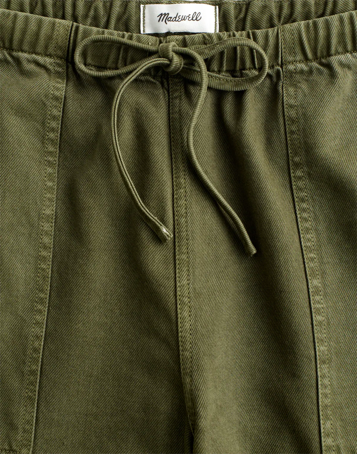 Pull-On Barrel-Leg Utility Pants in Airy Denim