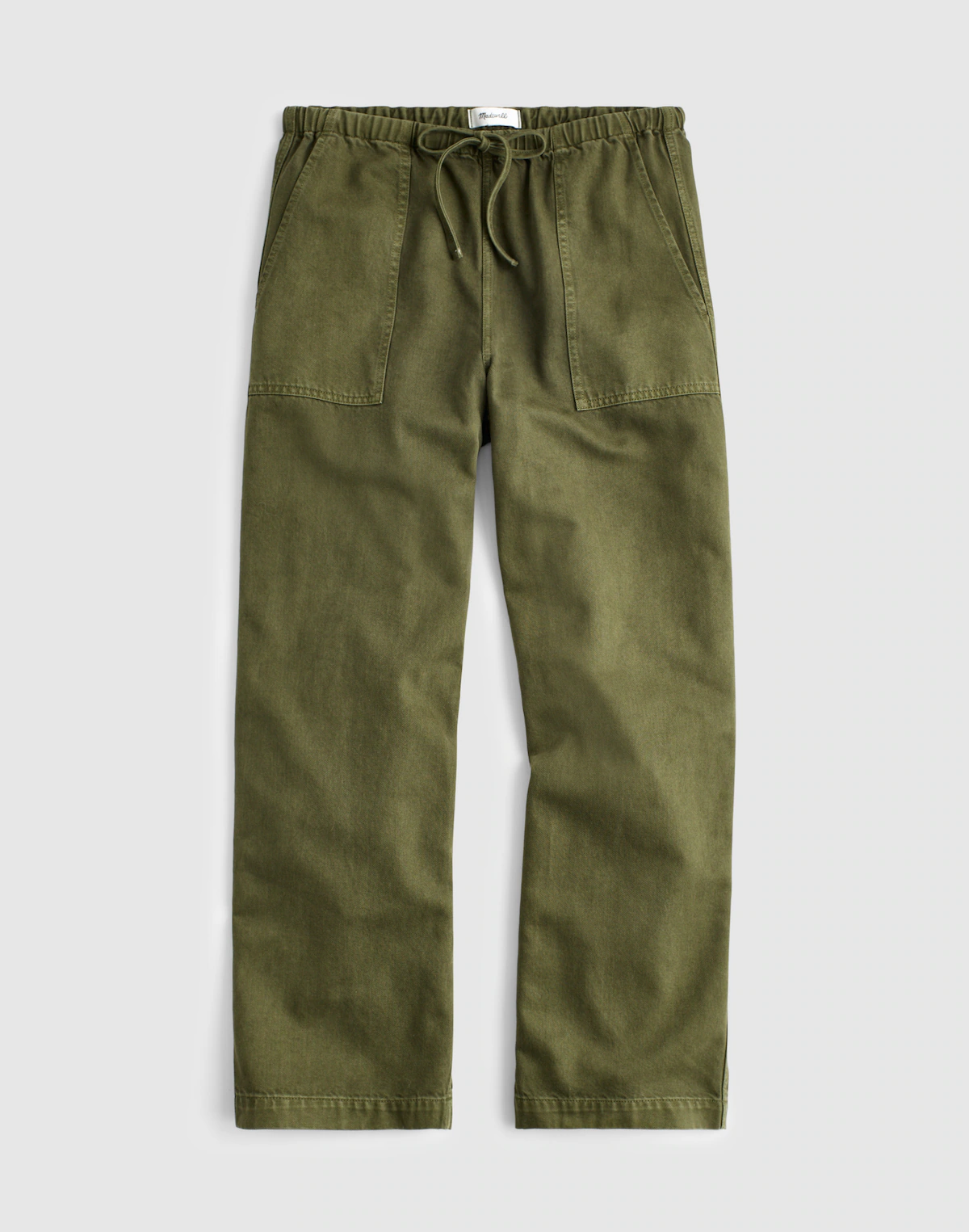 Pull-On Barrel-Leg Utility Pants in Airy Denim