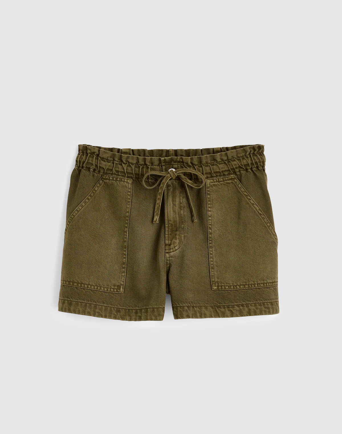 Pull-On Utility Shorts in Airy Denim