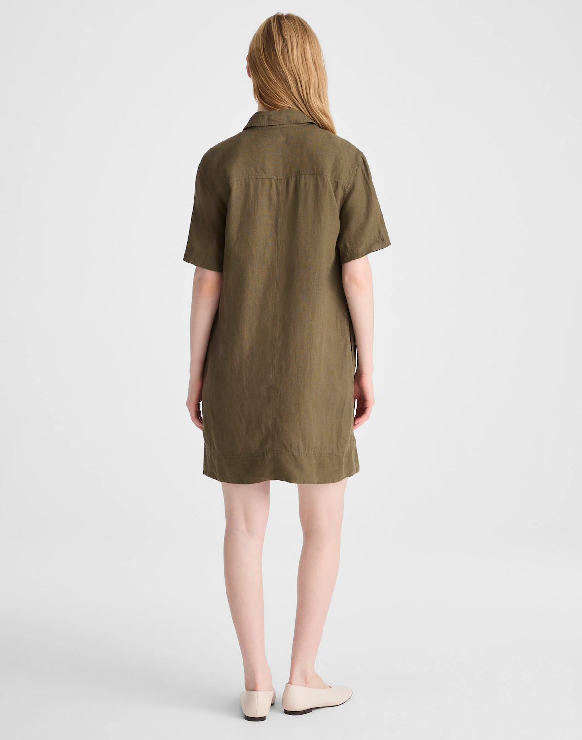 Relaxed Mini Shirtdress in 100% Linen