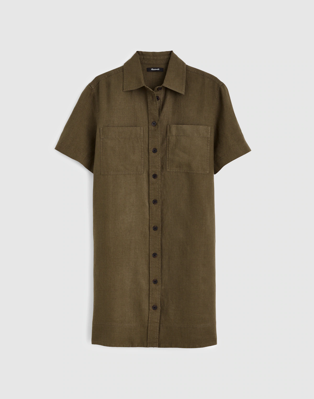 Relaxed Mini Shirtdress in 100% Linen