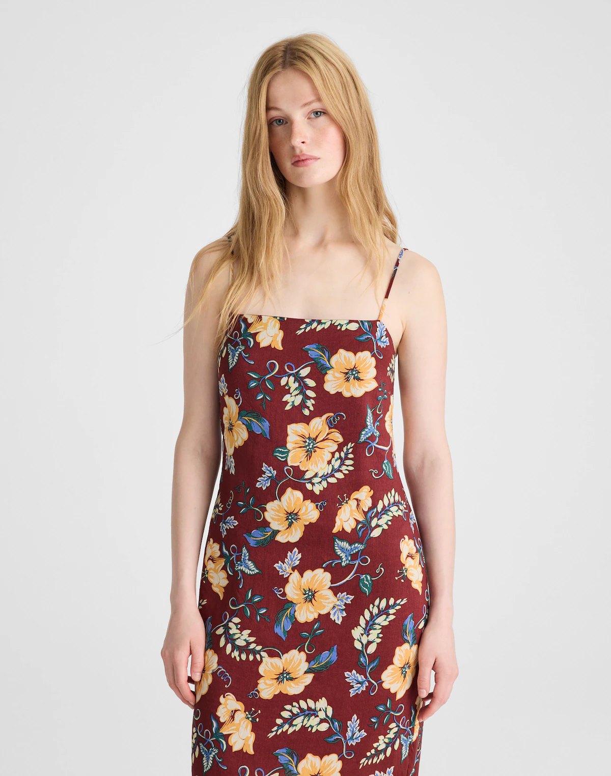Squareneck Sleeveless Maxi Dress