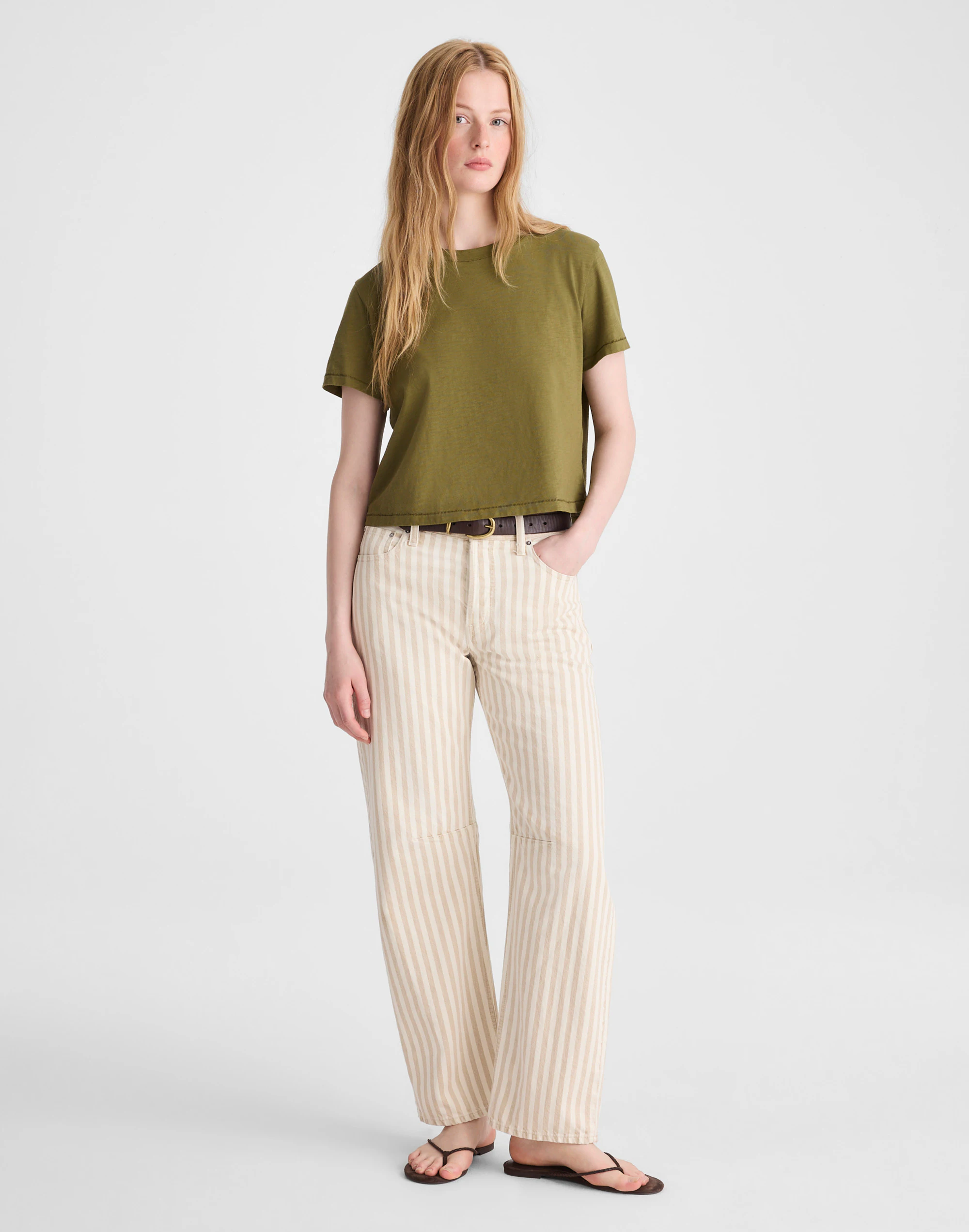 The Easy Crop Crewneck Tee in Soft Slub — image 2