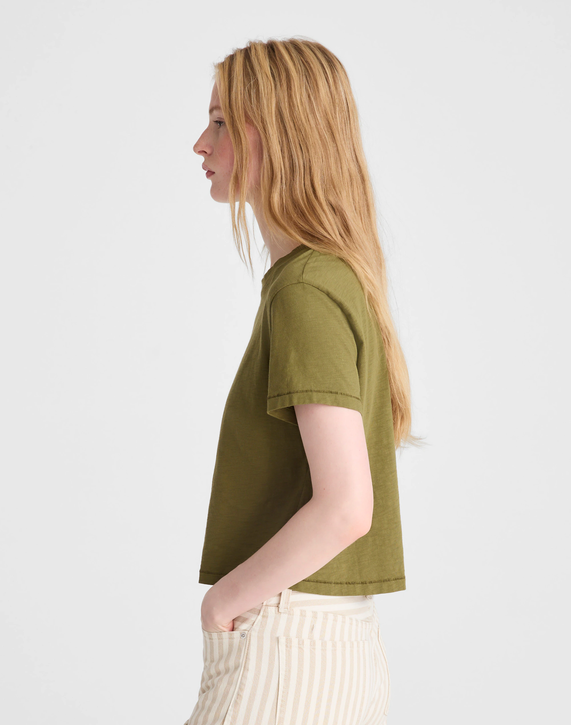 The Easy Crop Crewneck Tee in Soft Slub — image 3