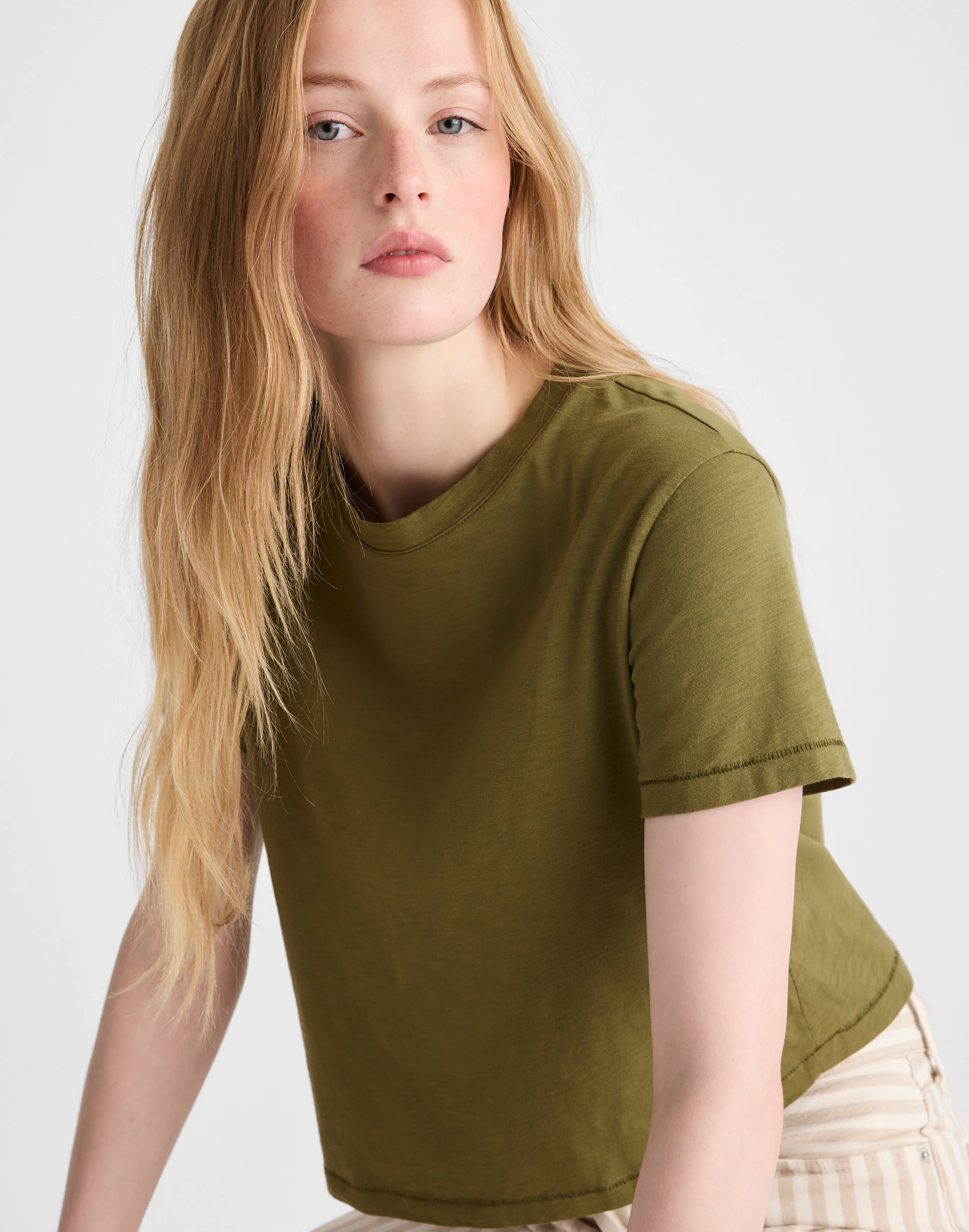The Easy Crop Crewneck Tee in Soft Slub — image 5