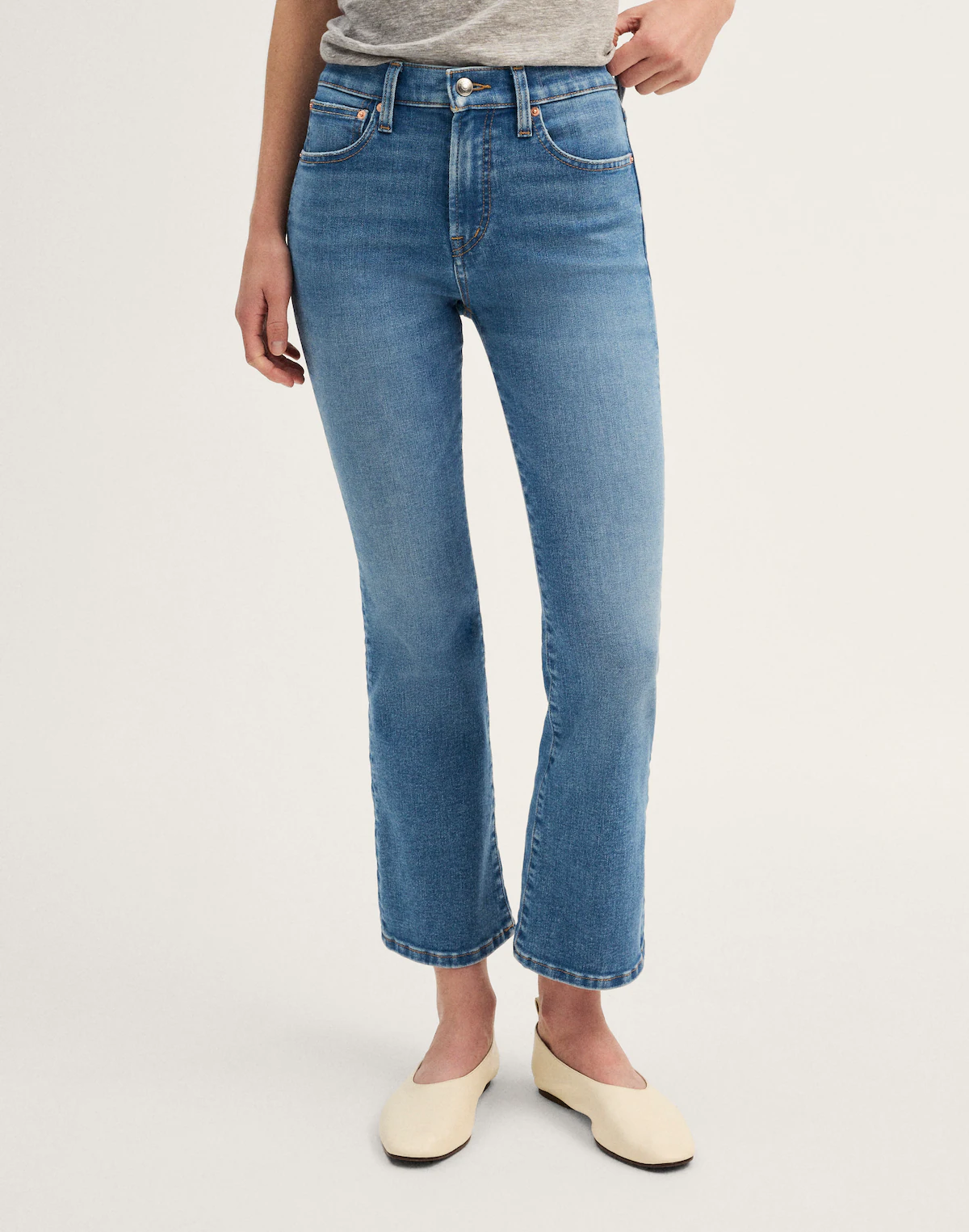 The Flare Crop Jean in Super Stretch Denim