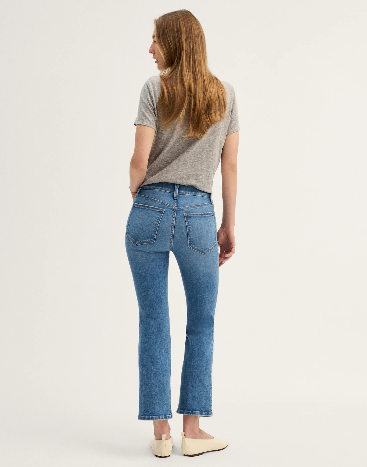 The Flare Crop Jean in Super Stretch Denim