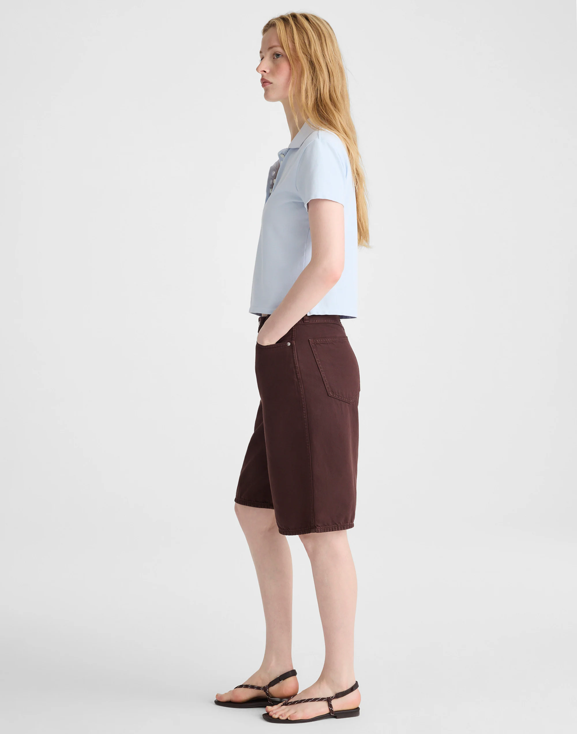 The V-Waist Bermuda Short in Airy Denim — image 3