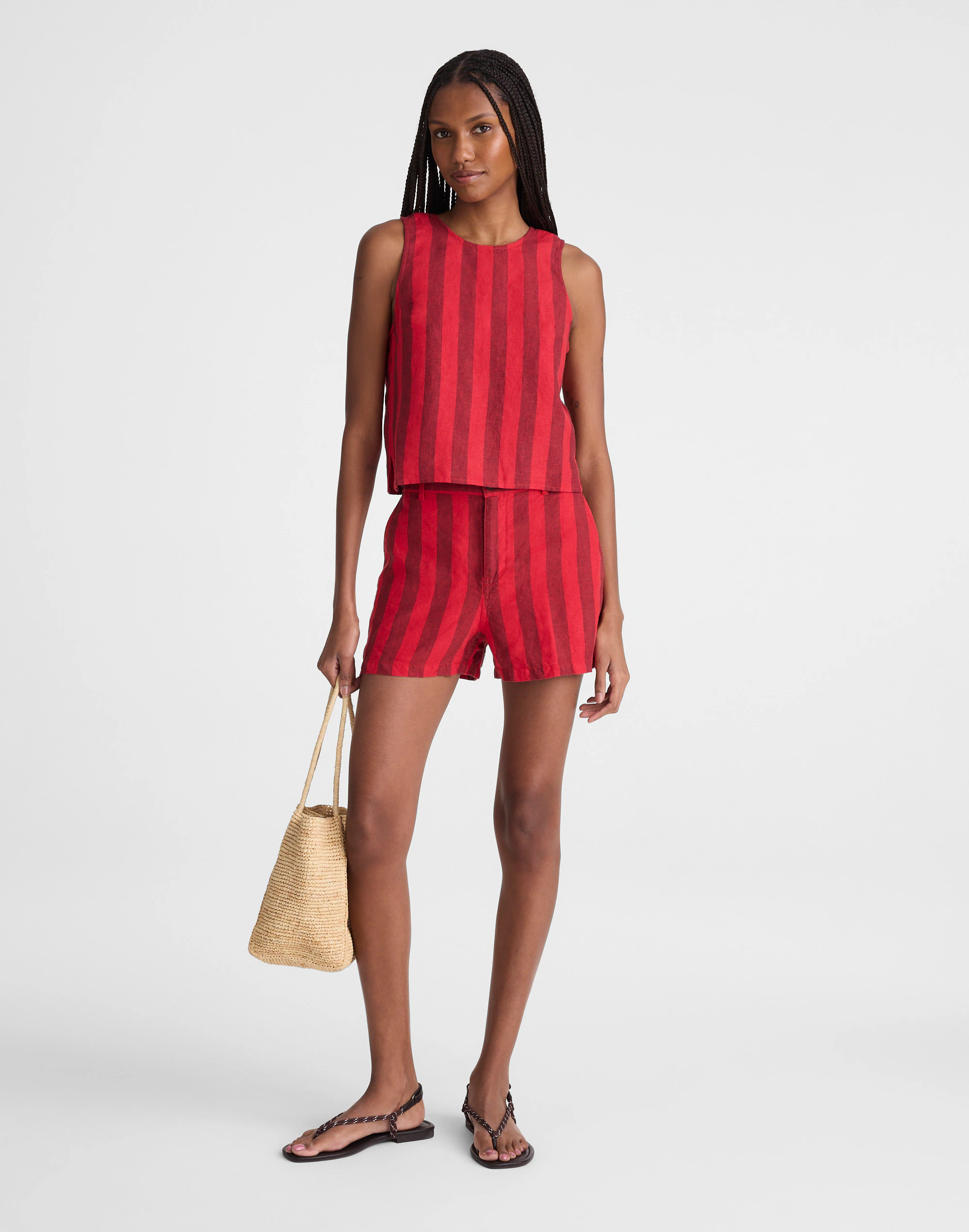 Tie-Back Shell Top in 100% Linen — image 2