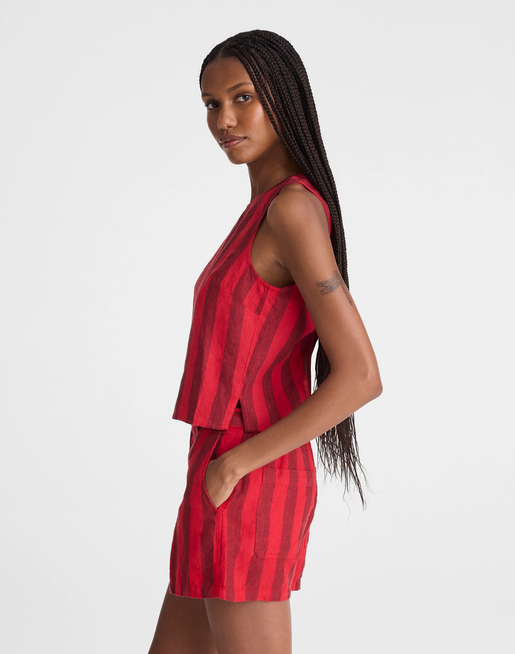 Tie-Back Shell Top in 100% Linen — image 3