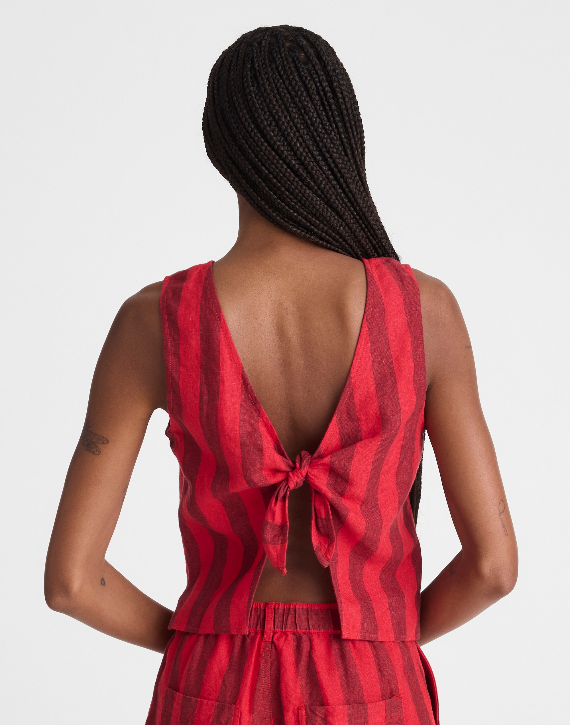 Tie-Back Shell Top in 100% Linen — image 4
