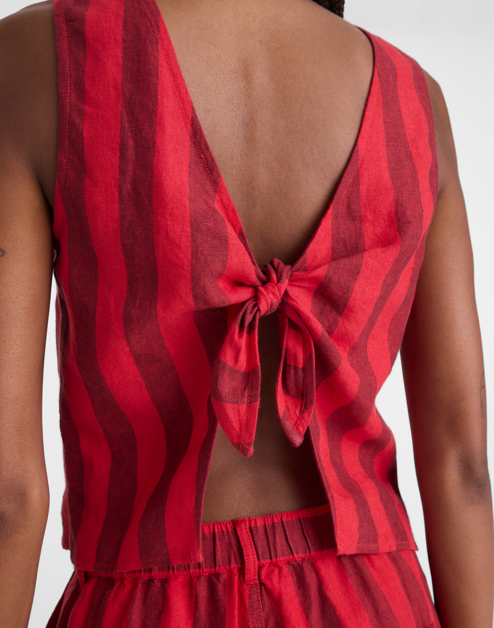 Tie-Back Shell Top in 100% Linen — image 5